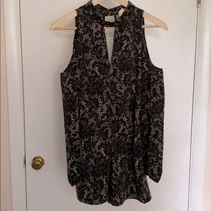 Long sleeve mock neck romper